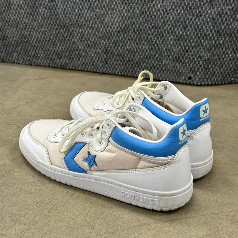 Converse Fastbreak Low White Blue Leather Sneakers